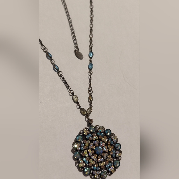 Sorrelli Blue and Gold Crystal Necklace - Picture 2 of 4